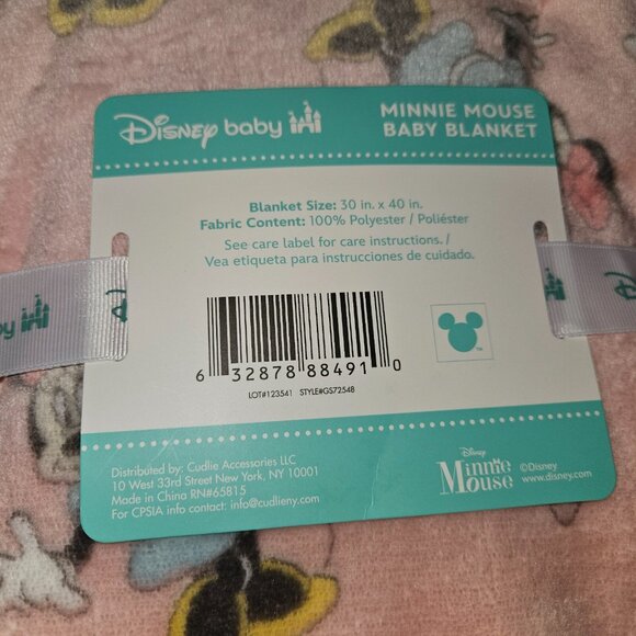 NEW Disney Baby Minnie Mouse Baby Blanket Bows Pink Fleece Minky Dot SUPER SOFT - Picture 5 of 5